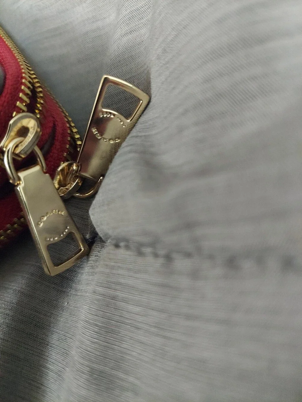 Coach double zip coated canvas signature Wallet/wristlet